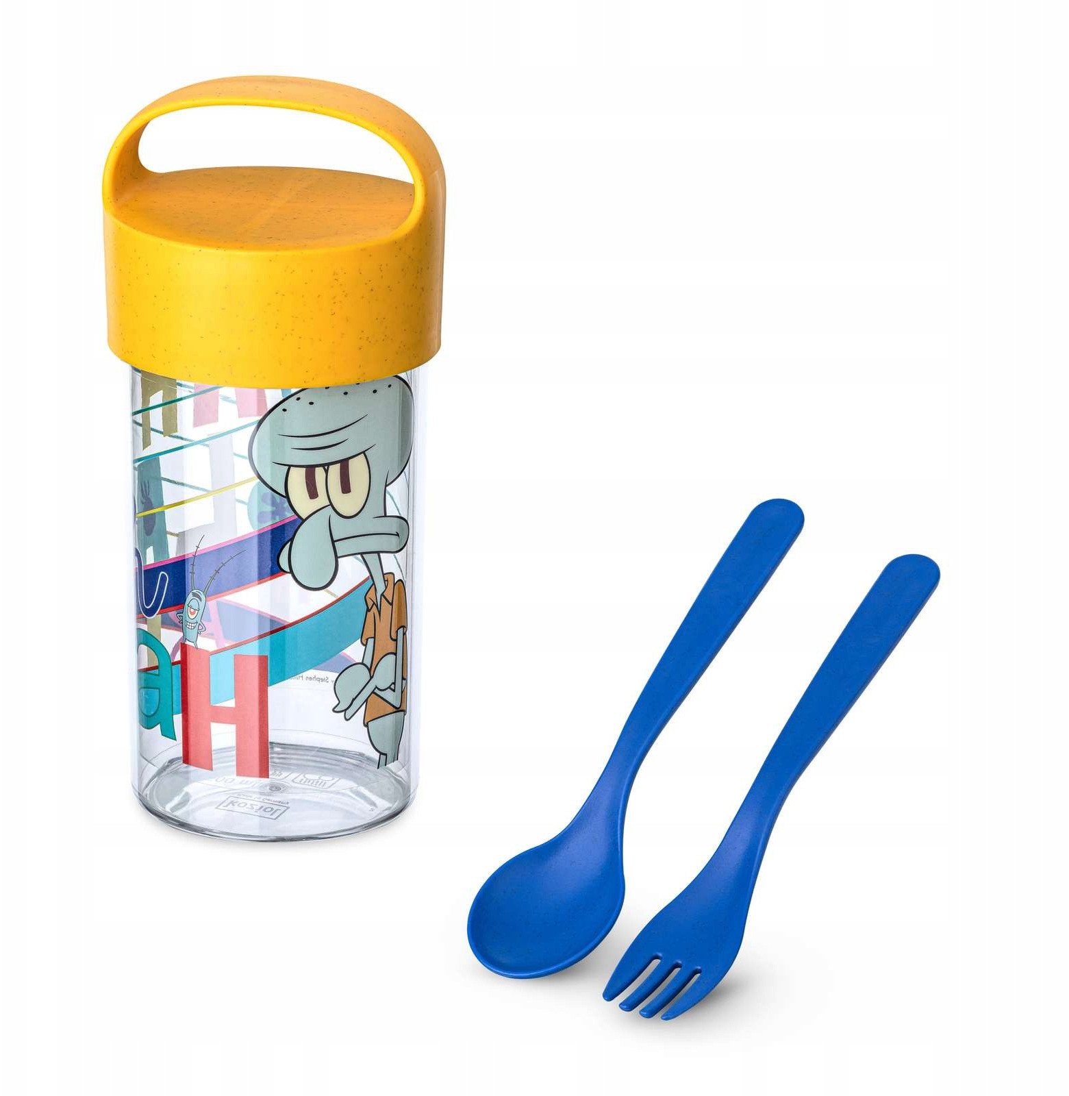 Koziol 500ml nádoba/lahev s příbory Buddy Snack SpongeBob, KOZIOL