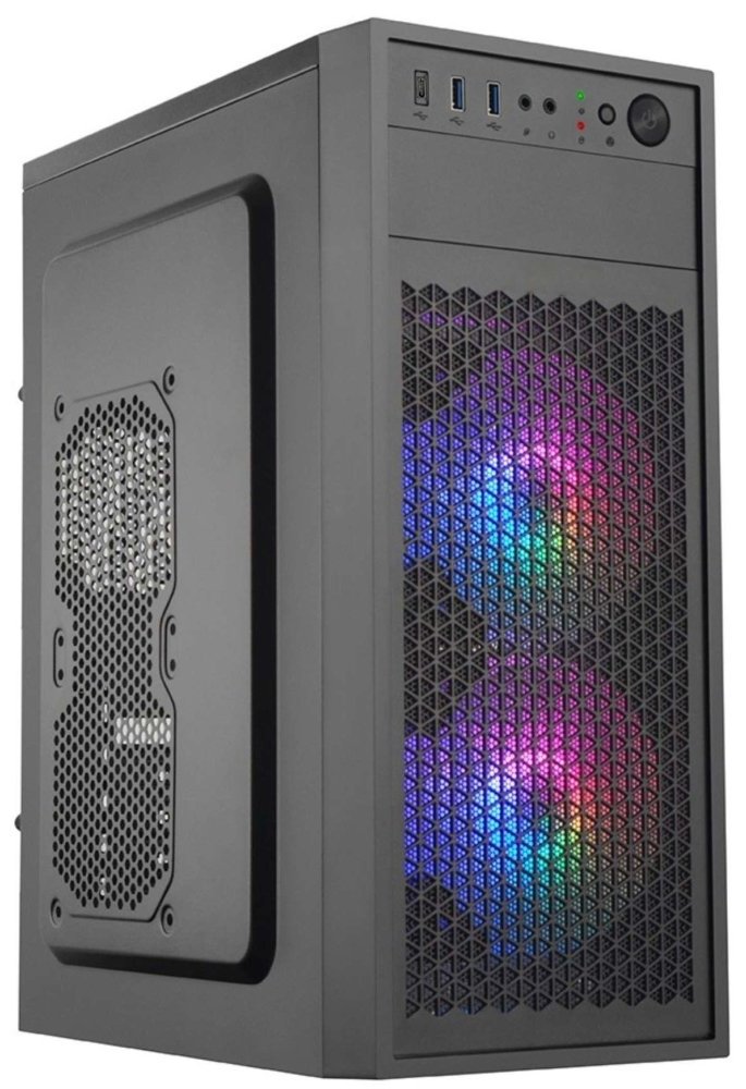 EUROCASE MidT ML N6-530B ARGB / bez zdroje / 2x USB 3.0  / USB-C / černá