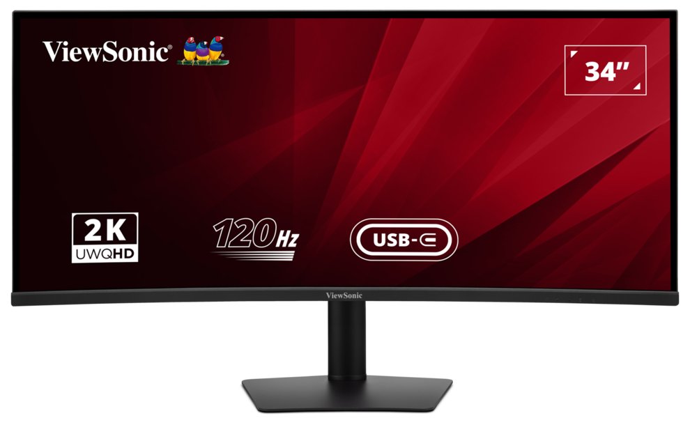 ViewSonic VA3420C  34  21:9, 3440 x 1440, SuperClear® VA zakřivený monitor, 120Hz, 2 HDMI, DP, USB, USB-C 96W, speakers,
