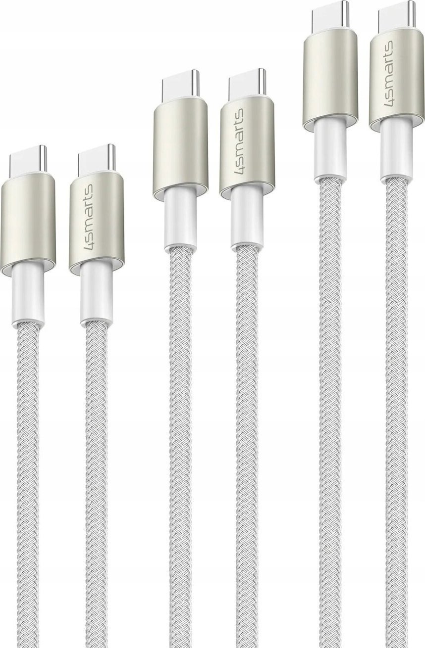 4smarts USB-C - USB-C kabel 3 m stříbrný (540621)