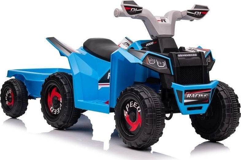 Lean Cars XMX630T Modrá bateriová čtyřkolka s přívěsem