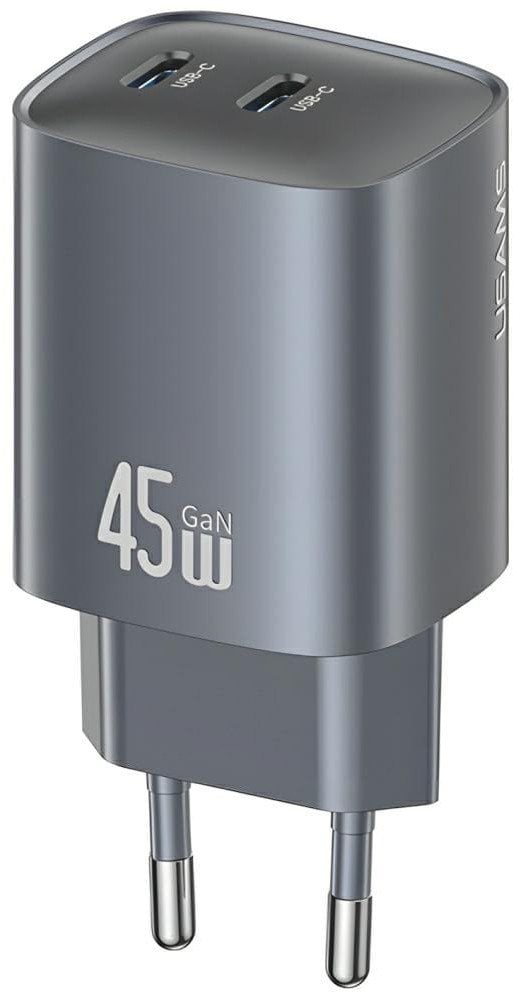 Usams Nabíječka CC305 T66 45W GaN 2xUSB-C, černá