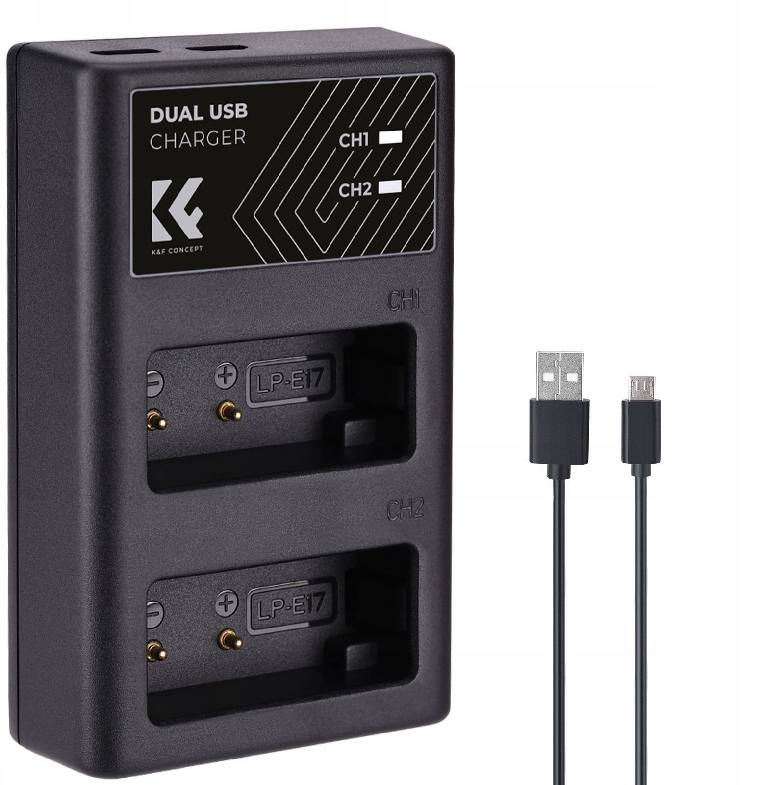 Kf Duální USB nabíječka pro LP-e17, LPE17, Canon Eos RP M3, M5, M6, 77d, 800d, 8000d / 8.0008