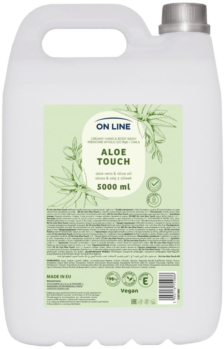 On Line ONLINE Krémové mýdlo na ruce a tělo s aloe vera a olivovým olejem 5000 ml