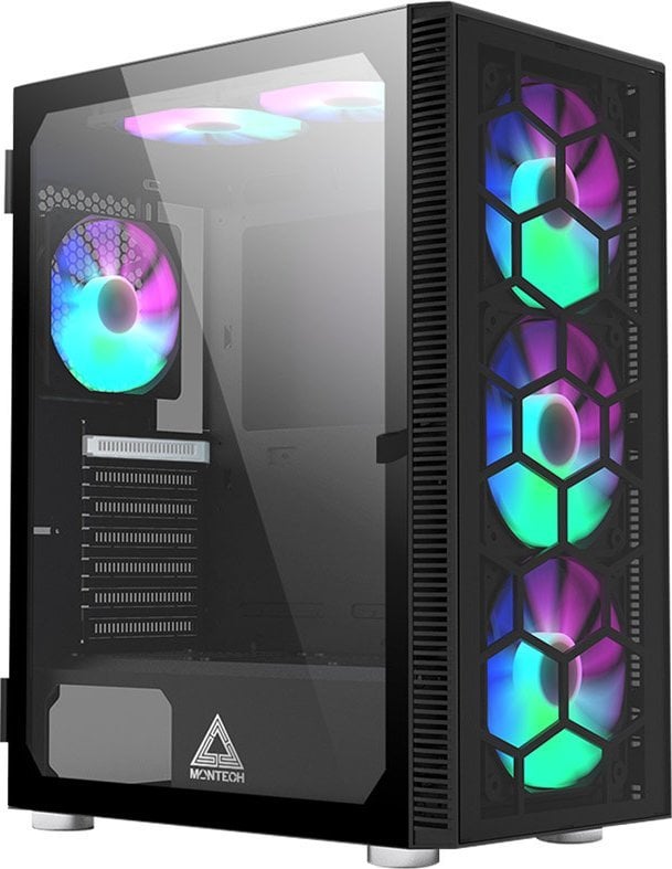 Montech Pouzdro X3 TG RGB, černé