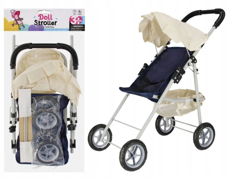 Mega Creative KOČÁREK PRO PANENKY MET 60X25X10 GRA PBH12/24