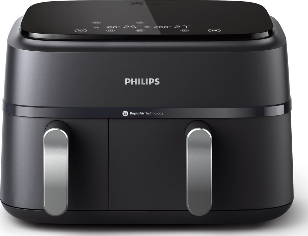 Philips 3000 series NA351/00 fritovací hrnec Dvojitý 9 l Samostatné 2750 W Horkovzdušná fritéza Černá, Stříbrná