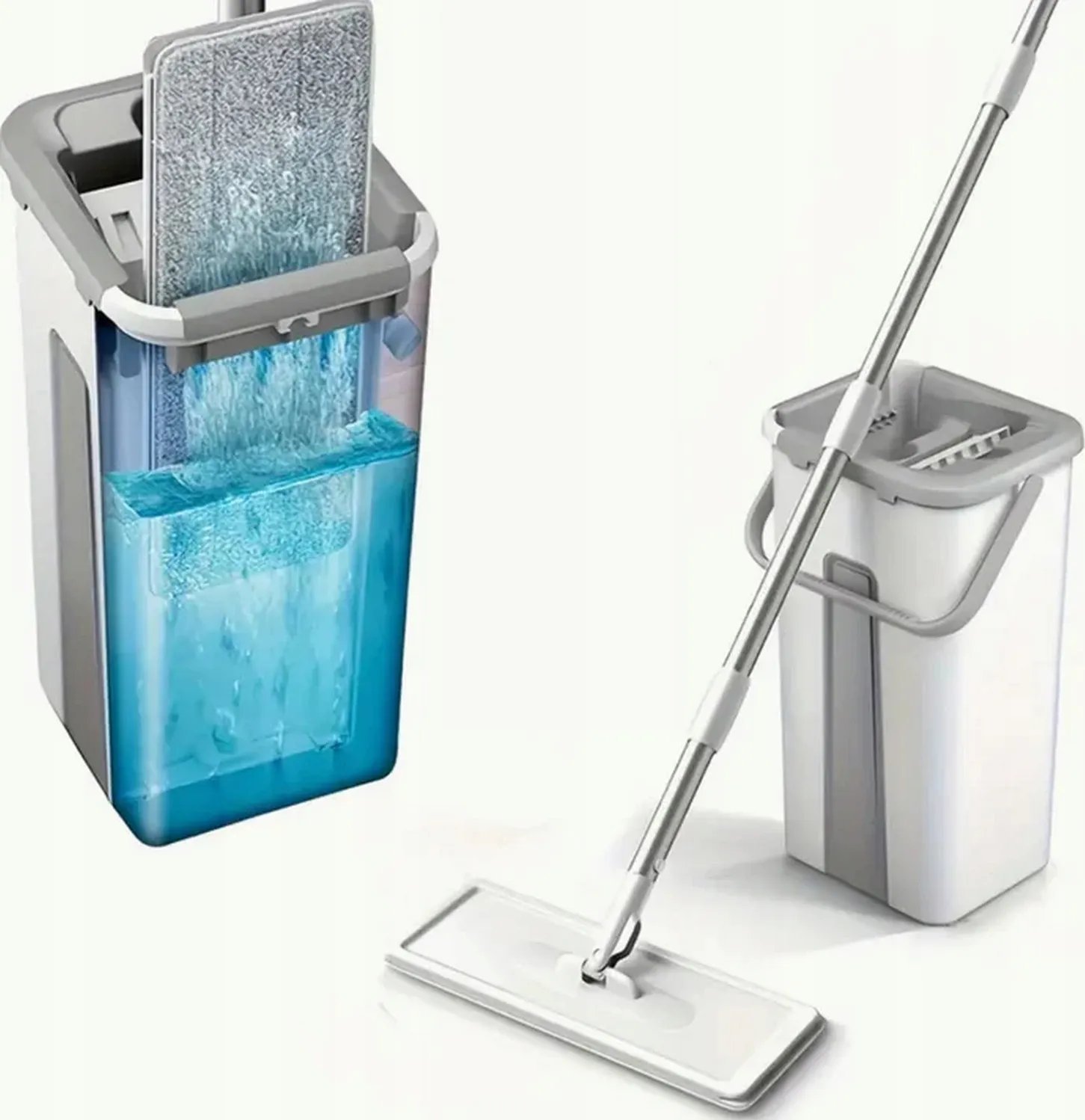 Promis Mop Rotační plochý mop se ždímačkou a dvoukomorovým kbelíkem Ultramop Promis MS106N