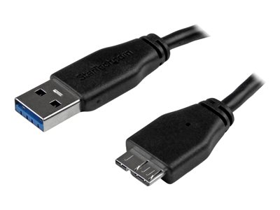 StarTech.com 0.5m 20in Slim USB 3.0 A to Micro B Cable M/M - Mobile Charge Sync USB 3.0 Micro B Cable for Smartphones and Tablets (USB3AUB50CMS) - Kabel USB - Micro-USB typu B (M) do USB typ A (M) - U
