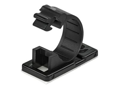 StarTech.com 100 Adhesive Cable Management Clips Black, Network/Ethernet/Office Desk/Computer Cord Organizer, Sticky Cable/Wire Holders, Nylon Self Adhesive Clamp UL/94V-2 Fire Rated - Nylon 66 Plasti