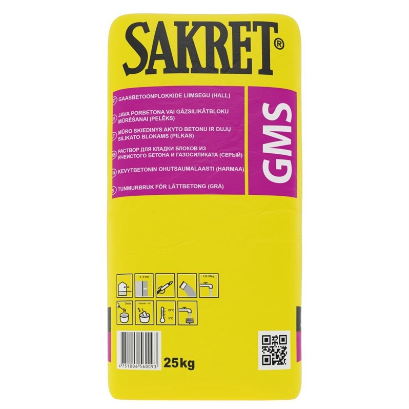 SAKRET Lepidlo na bloky GMS, 25 kg