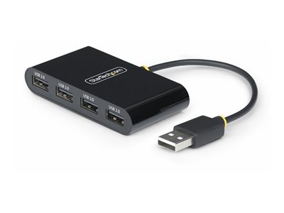StarTech.com 4-Port USB 2.0 Hub, USB Bus Powered, Small Travel Mini USB Hub, USB 2.0 Splitter, Multi-Port Portable USB Hub, 480Mbps, Overcurrent Protection (OCP) - Rozbočovač - 4 x USB 2.0 - desktop
