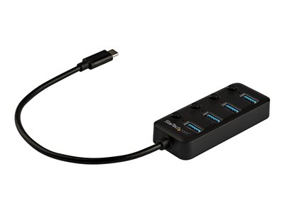 StarTech.com 4 Port USB C Hub, USB-C to 4x USB 3.0 Type-A Ports with Individual On/Off Port Switches, SuperSpeed 5Gbps USB 3.1/3.2 Gen 1, USB Bus Powered, Portable, 10  Attached Cable - Windows/macOS/
