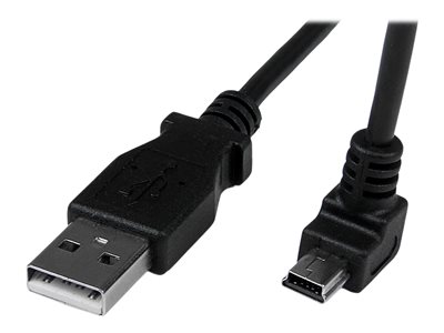 StarTech.com Down Angle Mini USB Cable - 2m - Black - USB A to Mini USB B - USB to Mini USB Cable - Mini USB Charger - USB A to Mini B (USBAMB2MD) - Kabel USB - USB (M) do mini-USB typ B (M) - USB 2.0