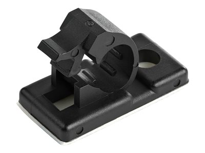 StarTech.com 100 Adhesive Cable Management Clips Black, Network/Ethernet/Office Desk/Computer Cord Organizer, Sticky Cable/Wire Holders, Nylon Self Adhesive Clamp UL/94V-2 Fire Rated - Nylon 66 Plasti