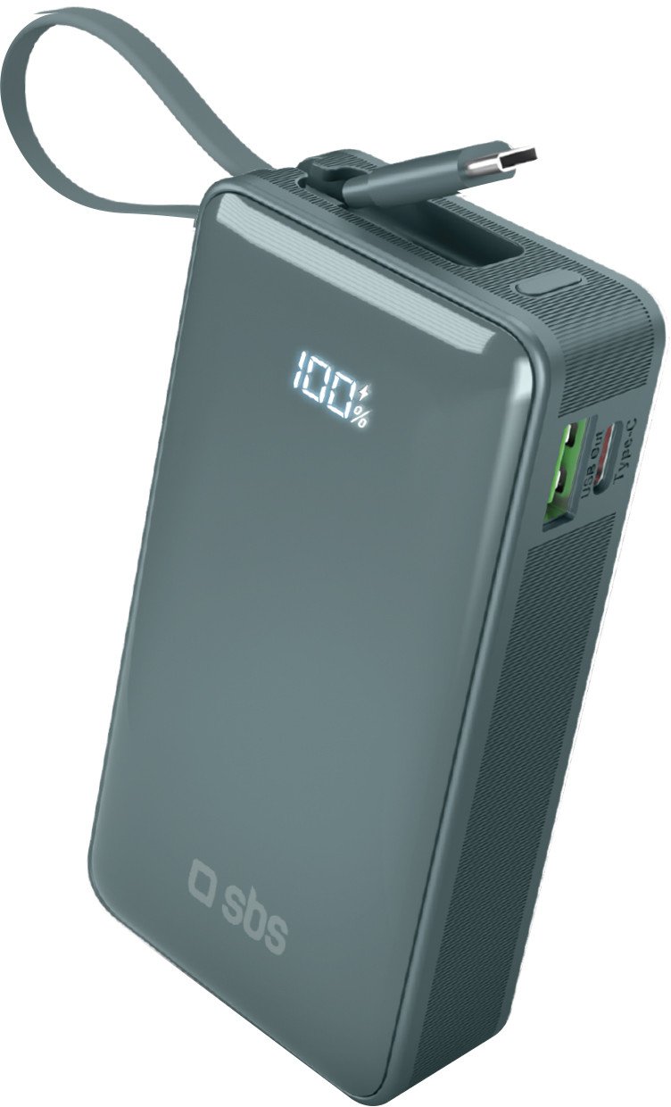 SBS Mobile SBS LCD Power Bank 10000 mAh zila - Portativais barosanas avots