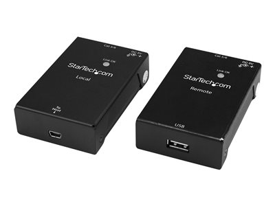 StarTech.com USB 2.0 Extender over Cat5e/Cat6 Cable (RJ45), Up to 165ft (50m), High Speed USB Port Extender Adapter Kit, Powered, USB over Ethernet Cable Extender, 480Mbps, Metal Housing - Power/Link/