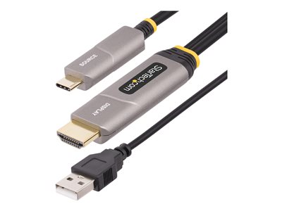 StarTech.com 30ft (9.15m) USB-C to HDMI 2.0 Active Optical Cable, 4K 60Hz - HDMI kabel - 24 pin USB-C s piny (male) do HDMI, USB (pouze napájení) s piny (male) - 9.15 m - stíněný/fiber optic - černá -