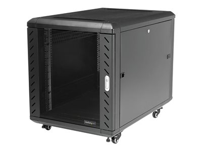 StarTech.com 12U AV Rack Cabinet - Network Rack with Glass Door - 19 inch Computer Cabinet for Server Room or Office (RK1236BKF) - Rozvaděč stojanový skříň - černá - 12U - 36