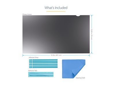 StarTech.com 22-inch 16:9 Computer Monitor Privacy Filter, Anti-Glare Privacy Screen with 51% Blue Light Reduction, Black-out Monitor Screen Protector w/+/- 30 deg. Viewing Angle, Matte and Glossy Sid