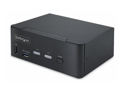 StarTech.com 2-Port Dual-Monitor DisplayPort KVM Switch, 8K 60Hz / 4K 144Hz, DP 1.4, 2x USB 10Gbps Ports, 4x USB HID Ports, Hotkey Switching, TAA Compliant - Přepínač KVM / audio / USB - 2 x KVM / zvu