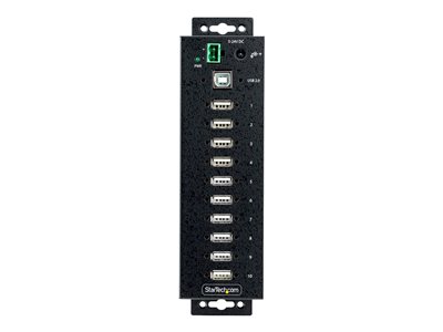 StarTech.com 10-Port Industrial USB 2.0 Hub, Rugged USB Hub w/15kV Air/8kV Contact ESD Level 4 Protection, DIN/Wall/Desk Mountable USB-A Hub, Multiport USB Hub with Locking Ports - Metal Construction