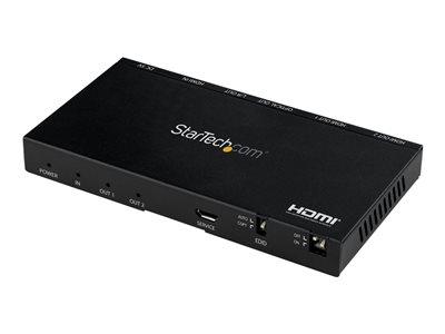 StarTech.com 2-Port HDMI Splitter (1x2), 4K 60Hz UHD HDMI 2.0 Audio Video Splitter w/ Scaler & Audio Extractor (3.5mm/SPDIF), Dual HDMI Splitter (1-In 2-Out), EDID Copy, TV/Projector - Supports HDCP 2