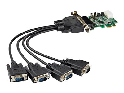 StarTech.com 4-port PCI Express RS232 Serial Adapter Card, PCIe RS232 Serial Host Controller Card, PCIe to Serial DB9, 16950 UART, Low Profile Desktop Expansion Card, Windows, macOS, Linux - Full/Low-