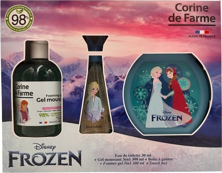 Forte Sweeden Dárková sada CORINE DE FARME Disney Ledové království (toaletní voda 30 ml + pěnivý gel 3v1 300 ml + krabička s občerstvením)