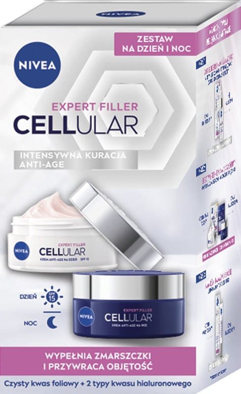 Nivea EXPERT FILLER CELLULAR Dárková sada Intenzivní omlazující denní krém + noční krém