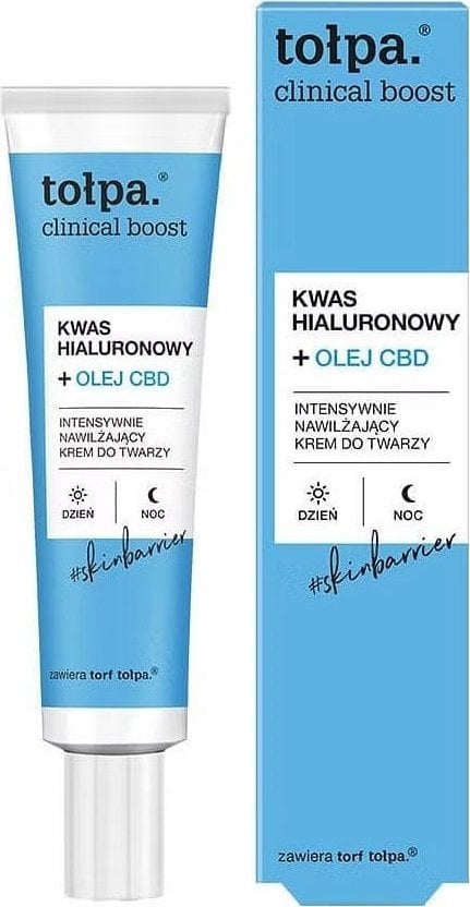 Tołpa Clinical Boost - kyselina hyaluronová + CBD olej - intenzivně hydratační krém na obličej 40ml