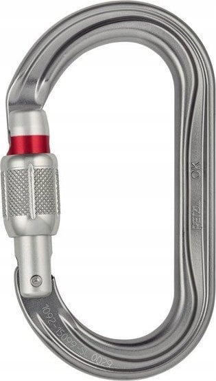 Petzl Petzl M33A SL, Šroubovací pojistka, Zamykací karabina, tvar D, hliník, šedá, 25 kN