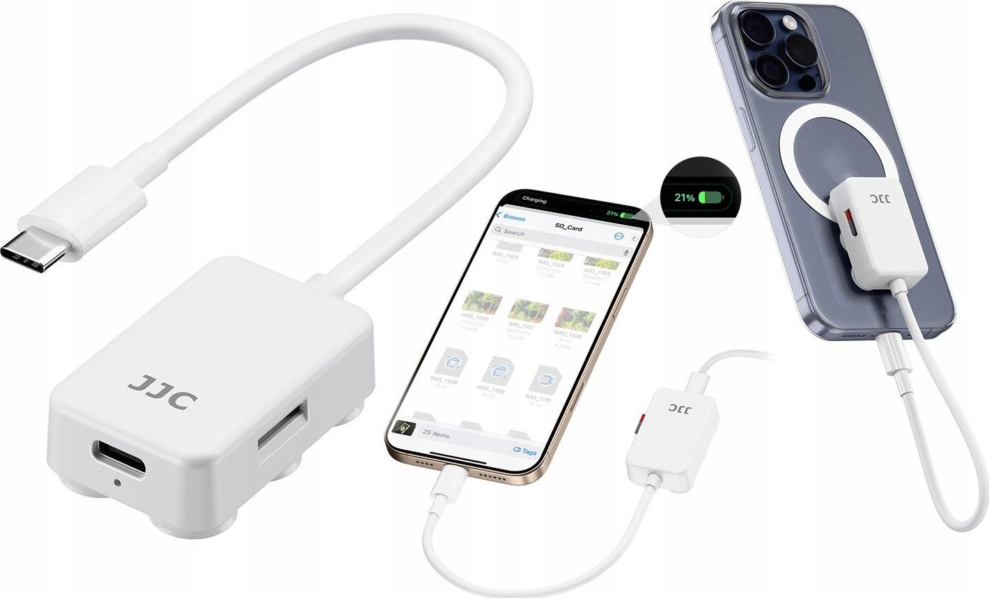 JJC Čtečka paměťových karet Micro SD MicroSD 2x USB-C port USB TYPE-C pro telefon / PDB-UC