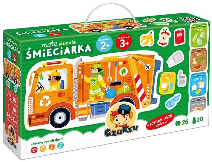 CzuCzu Moto puzzle - Popelářské auto 26 dílků