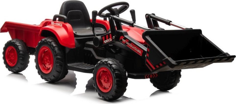 Lean Cars Bateriový traktor s lžící BW-X002A Červený LEAN CARS