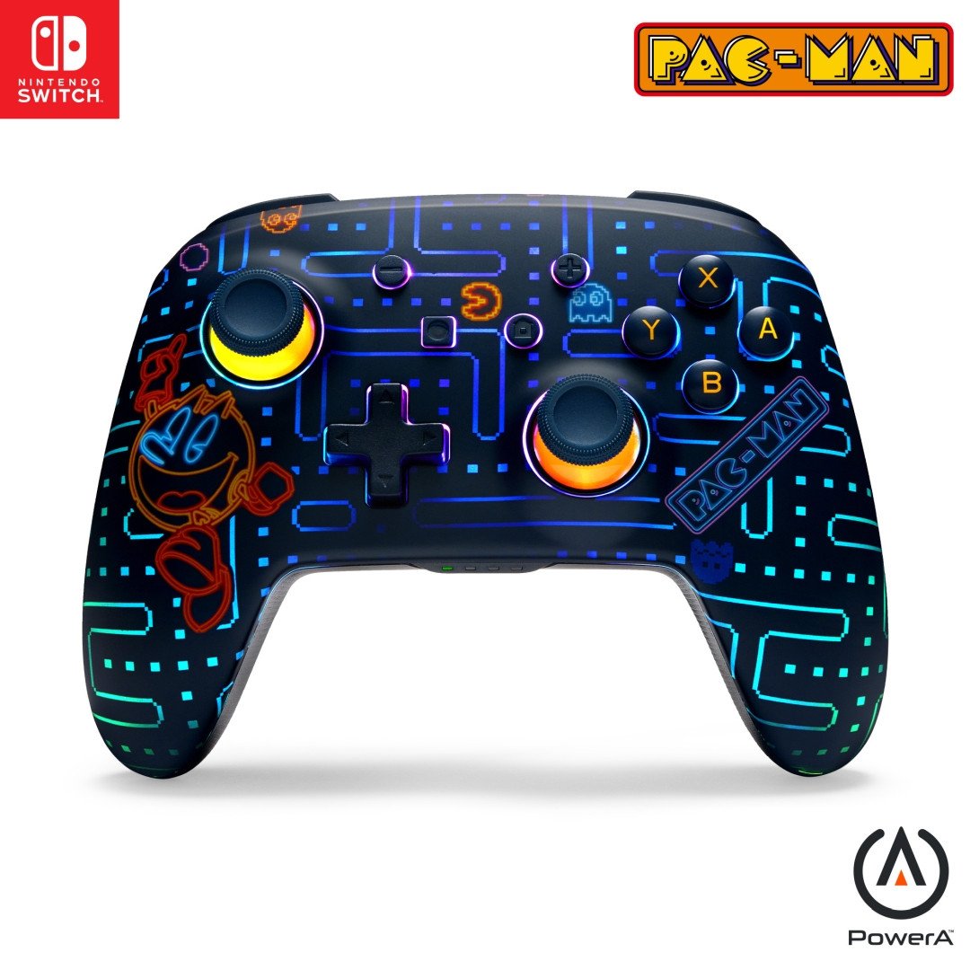PowerA Bezdrátová podložka SWITCH Enhanced Lumectra PAC-MAN Neon Arcade