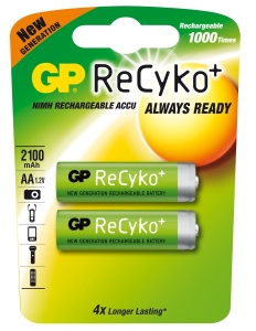 Nabíjacie batérie GP AA Recyko + (2100 NiMH 2ks)