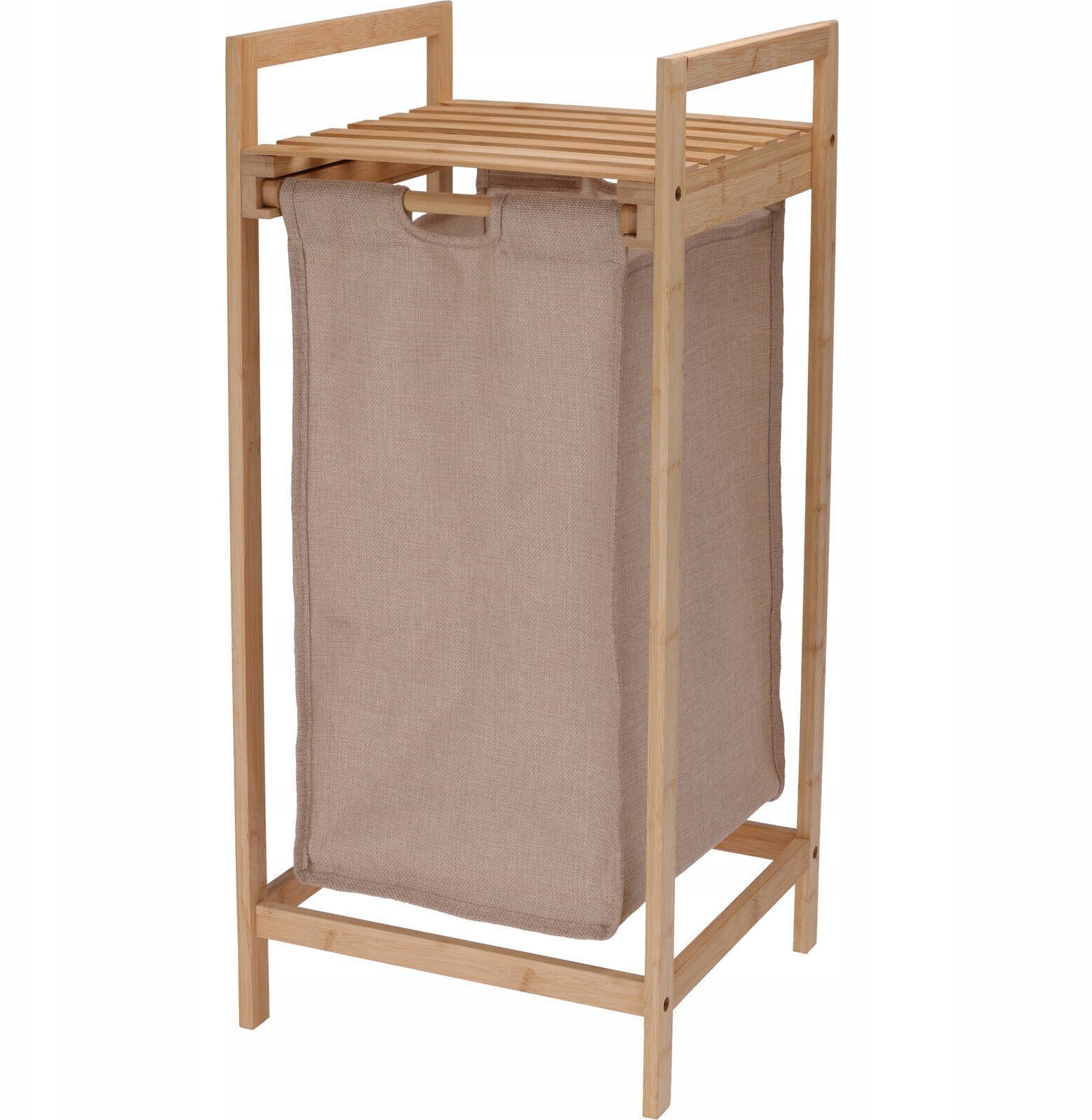 Home Styling Collection Úzký koš na prádlo s bambusovým rámem, 33 x 33 x 73 cm