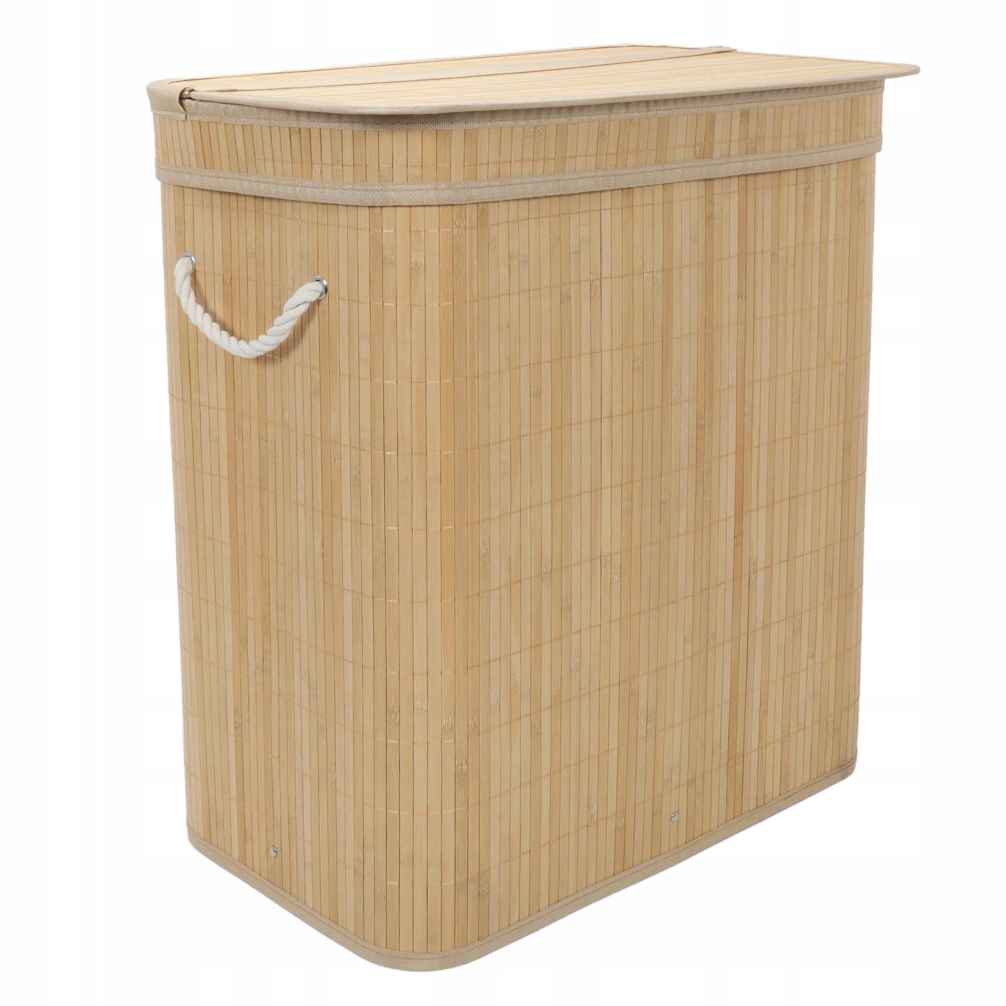 Springos Bambusový koš na prádlo, dvoukomorový, 100 l