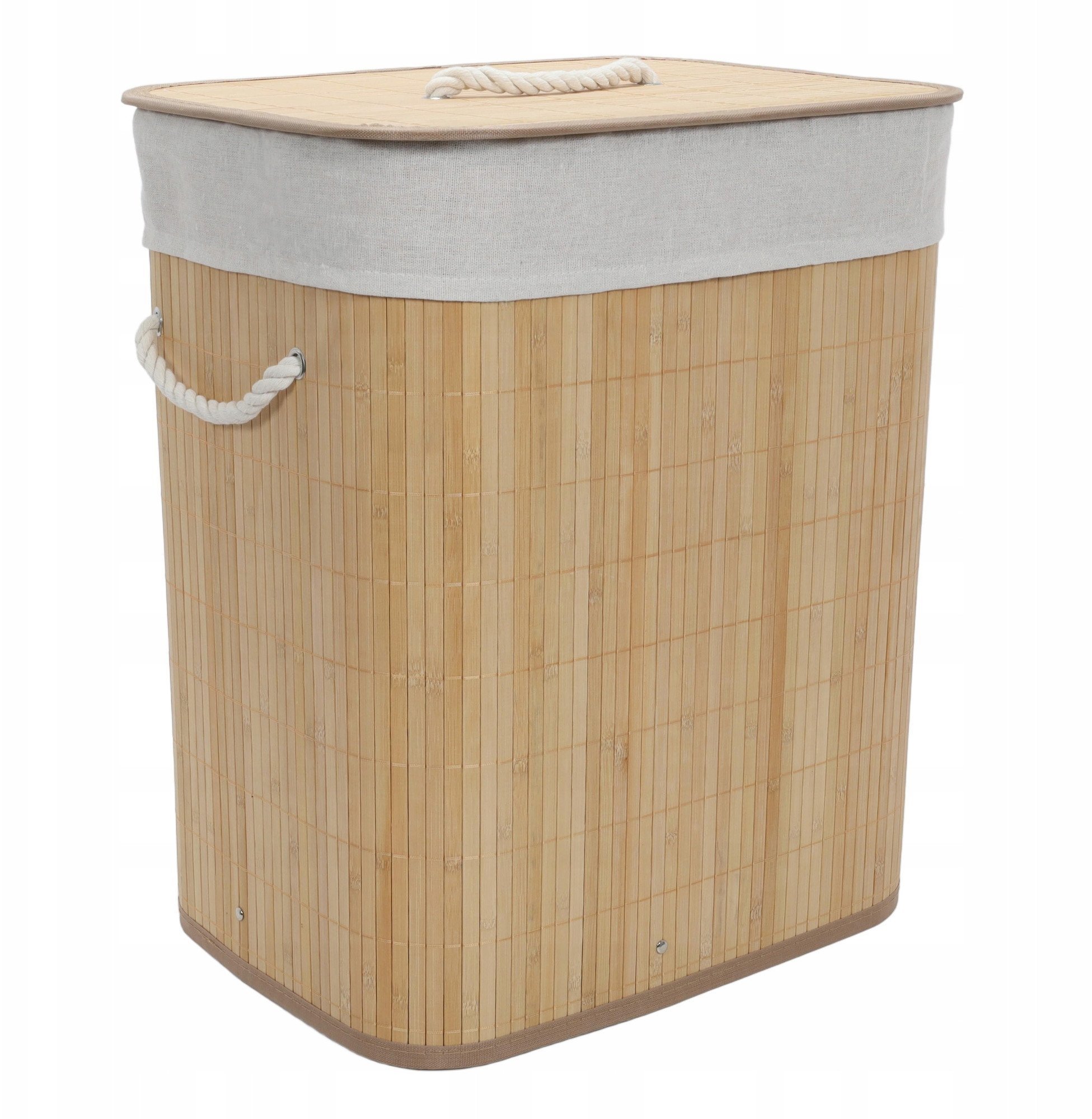 Songmics Bambusový koš na prádlo s odnímatelným vakem, 60 l