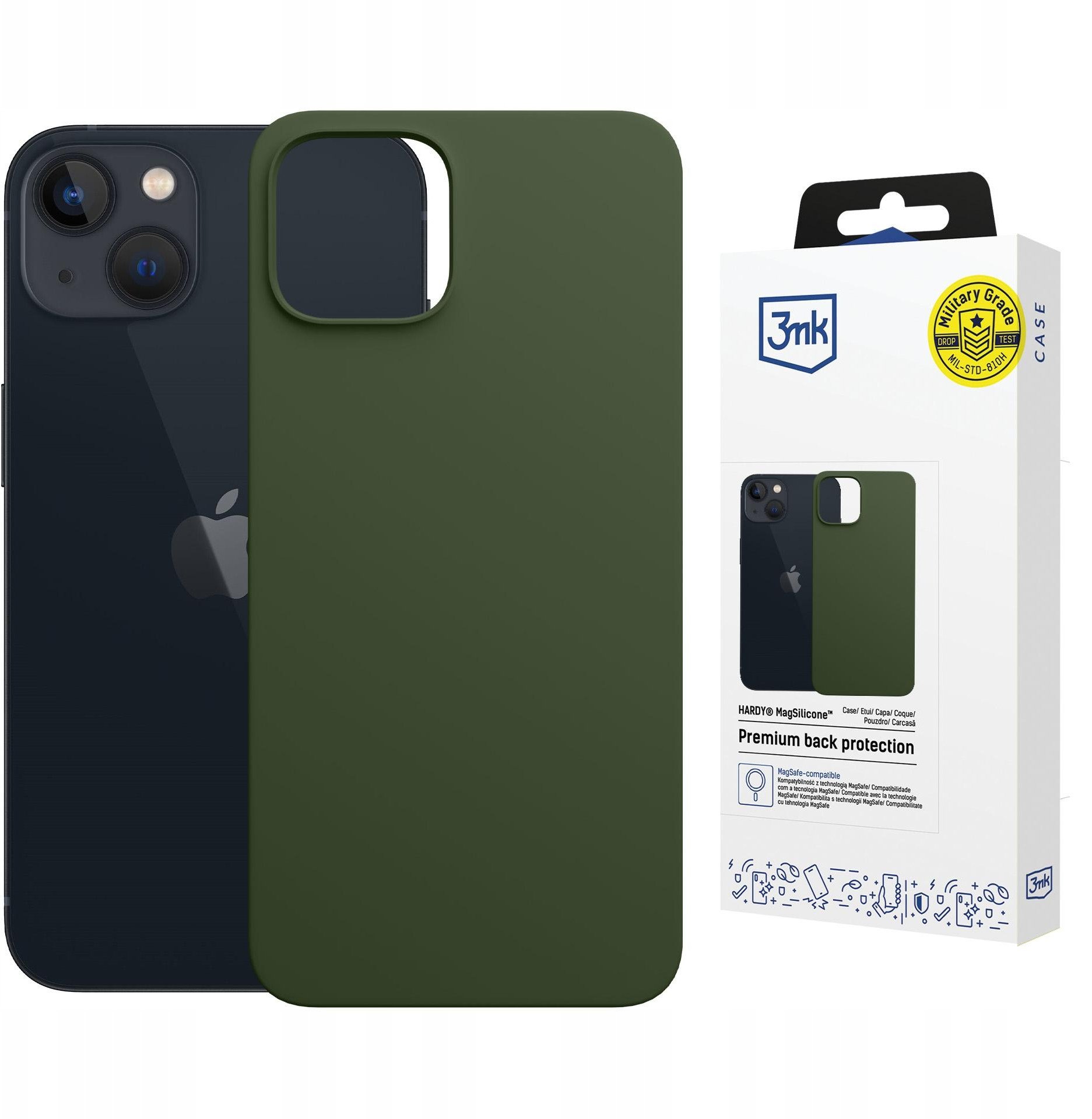 3MK Silikonový kryt Hardy MagSilicone pro Apple iPhone 15 tmavě zelený