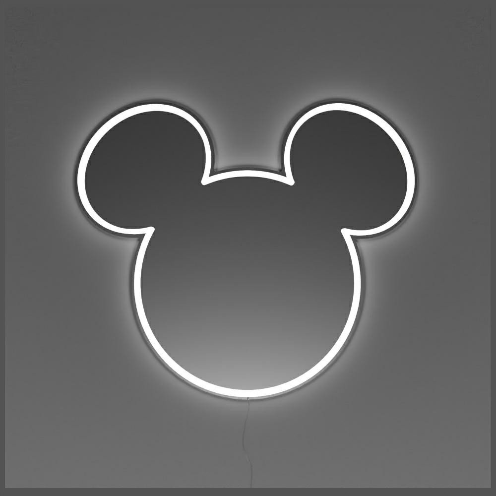 Mickey Mouse Neonové zrcadlo Yellowpop Disney stříbrné