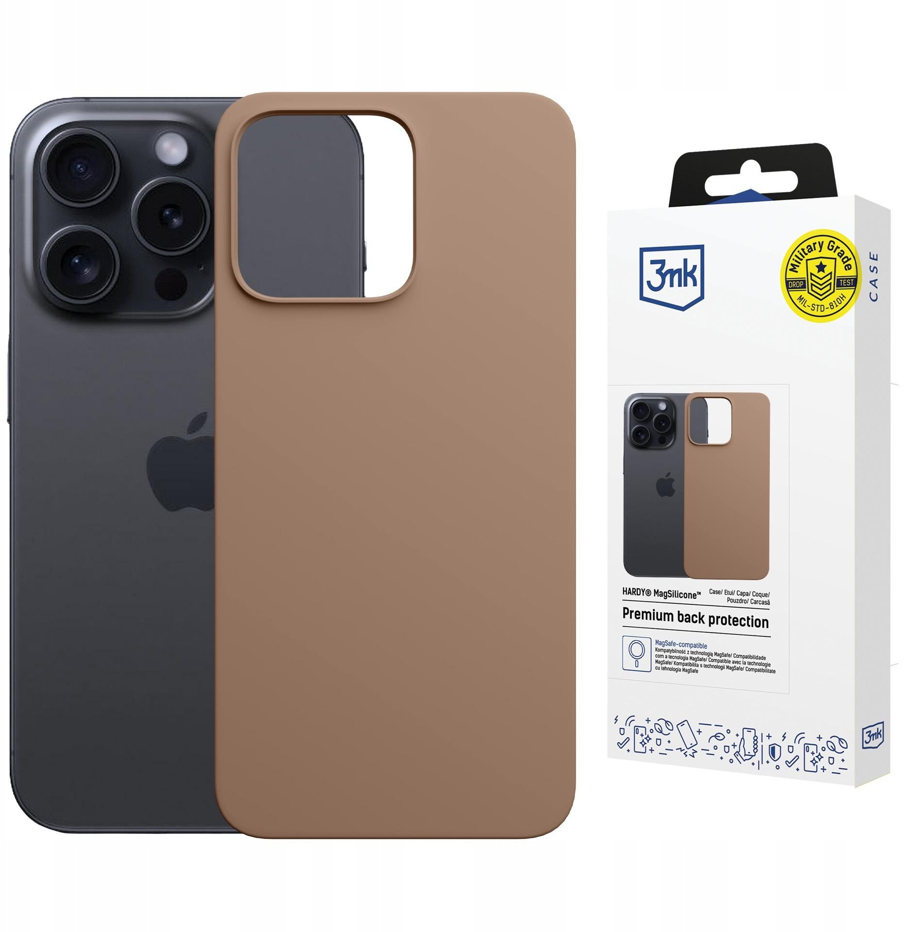 3MK Silikonový kryt Hardy MagSilicone pro Apple iPhone 14 Pro zlatý