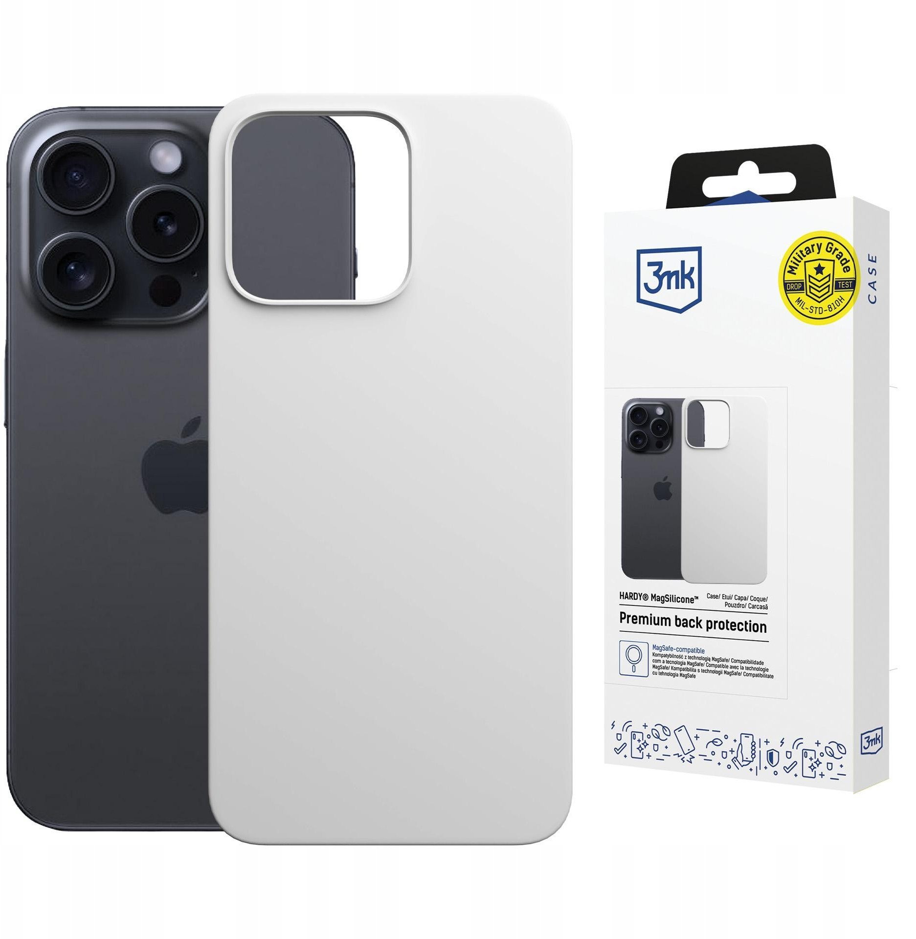 3MK Silikonový kryt Hardy MagSilicone pro Apple iPhone 14 Pro bílý