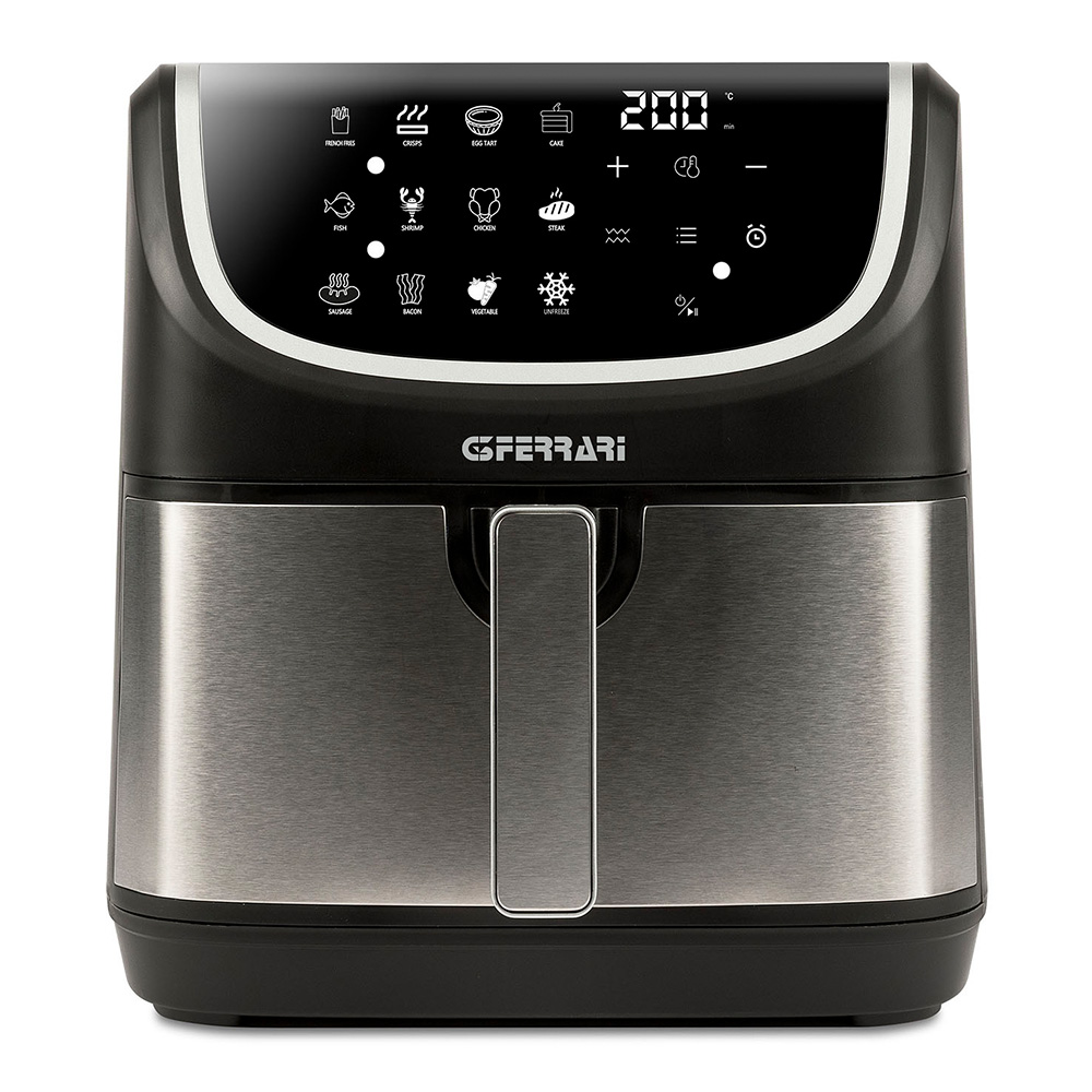 Fritéza G3Ferrari, G1019100 Friggisano, horkovzdušná, 8 L, nastavitelná teplota, časovač, 12 přednastavených programů, digitální displej, 2200 W