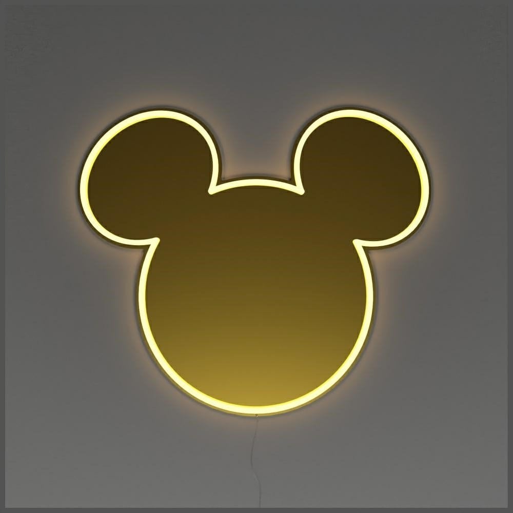 Mickey Mouse Neonové zrcadlo Yellowpop Disney zlaté