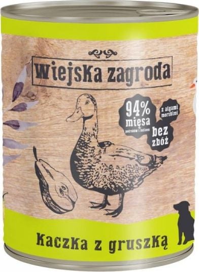 Wiejska Zagroda Wet dog food Duck with pear 800 g