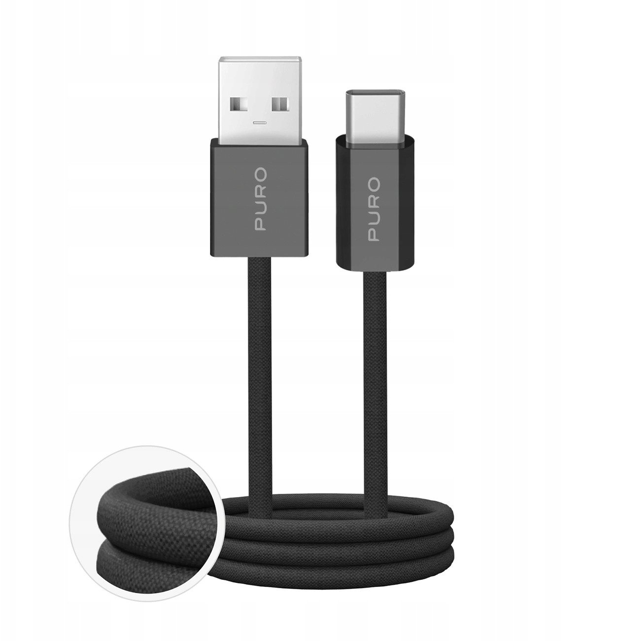 Puro Kabel USB-A - USB-C 1,5 m černý (8018417498732)