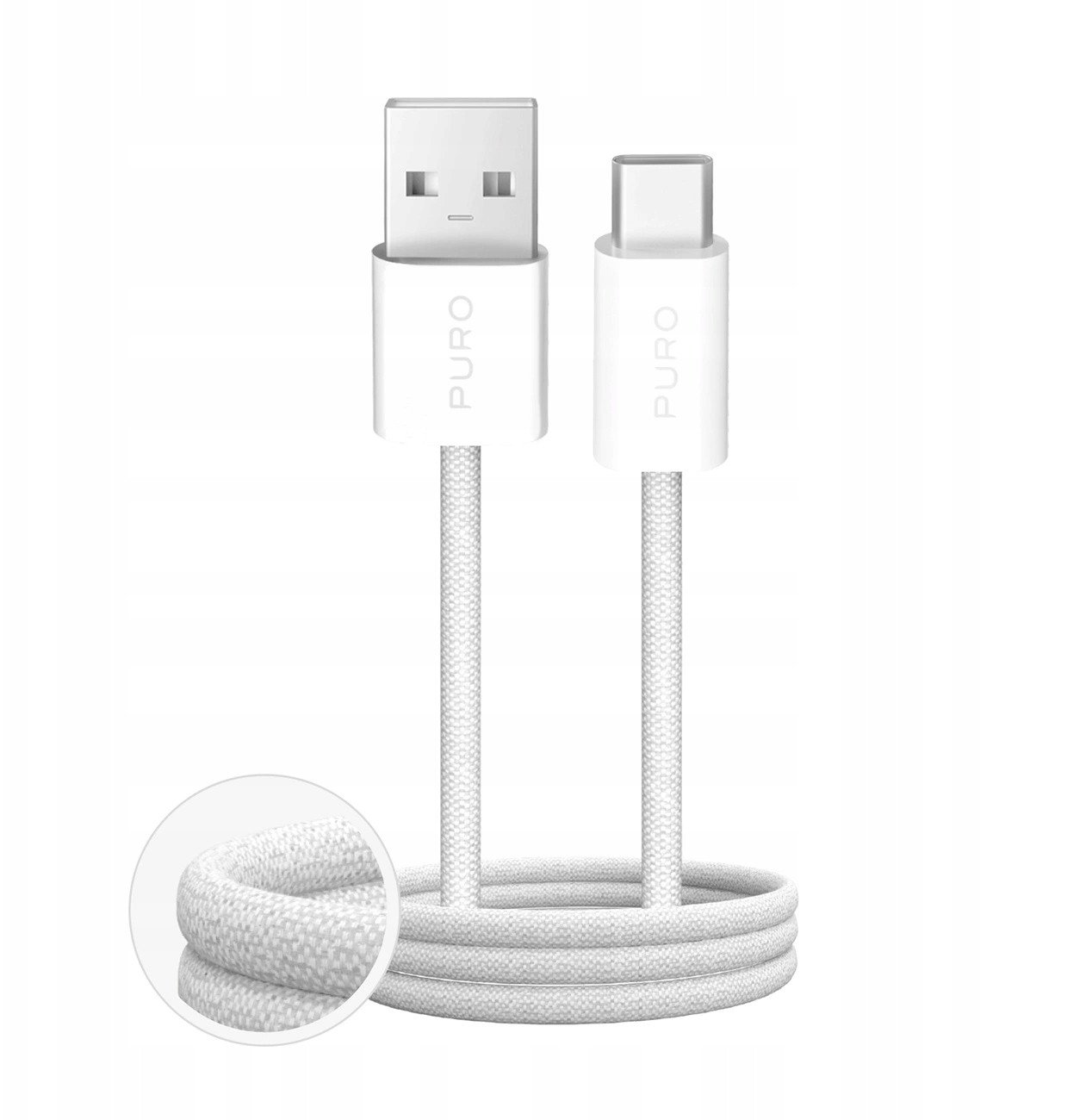 Puro Kabel USB-A - USB-C 1,5 m bílý (8018417498725)