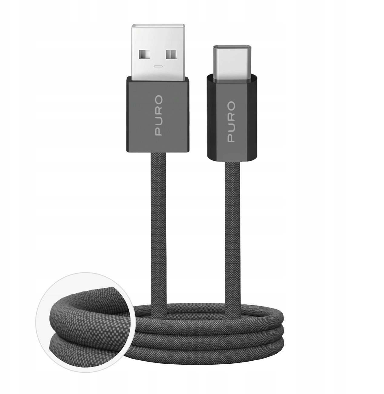 Puro Kabel USB-A - USB-C 1,5 m černý (8018417498787)